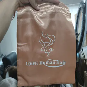 【Don't buy - Free gift-wig silk bag】One 10×13 inches Satin Gift Bags with Drawstring, Party Favor Bags, Silk Jewelry Bags, Fabric Cloth Drawstring Pouch Bags,Christmas Gift Bags (rose gold)