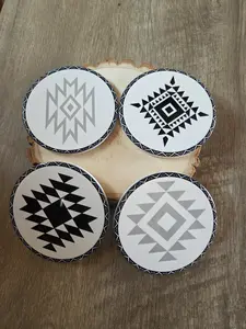 Ceramic Drink Coaster Set – Sublimated Decorative Coasters for Home