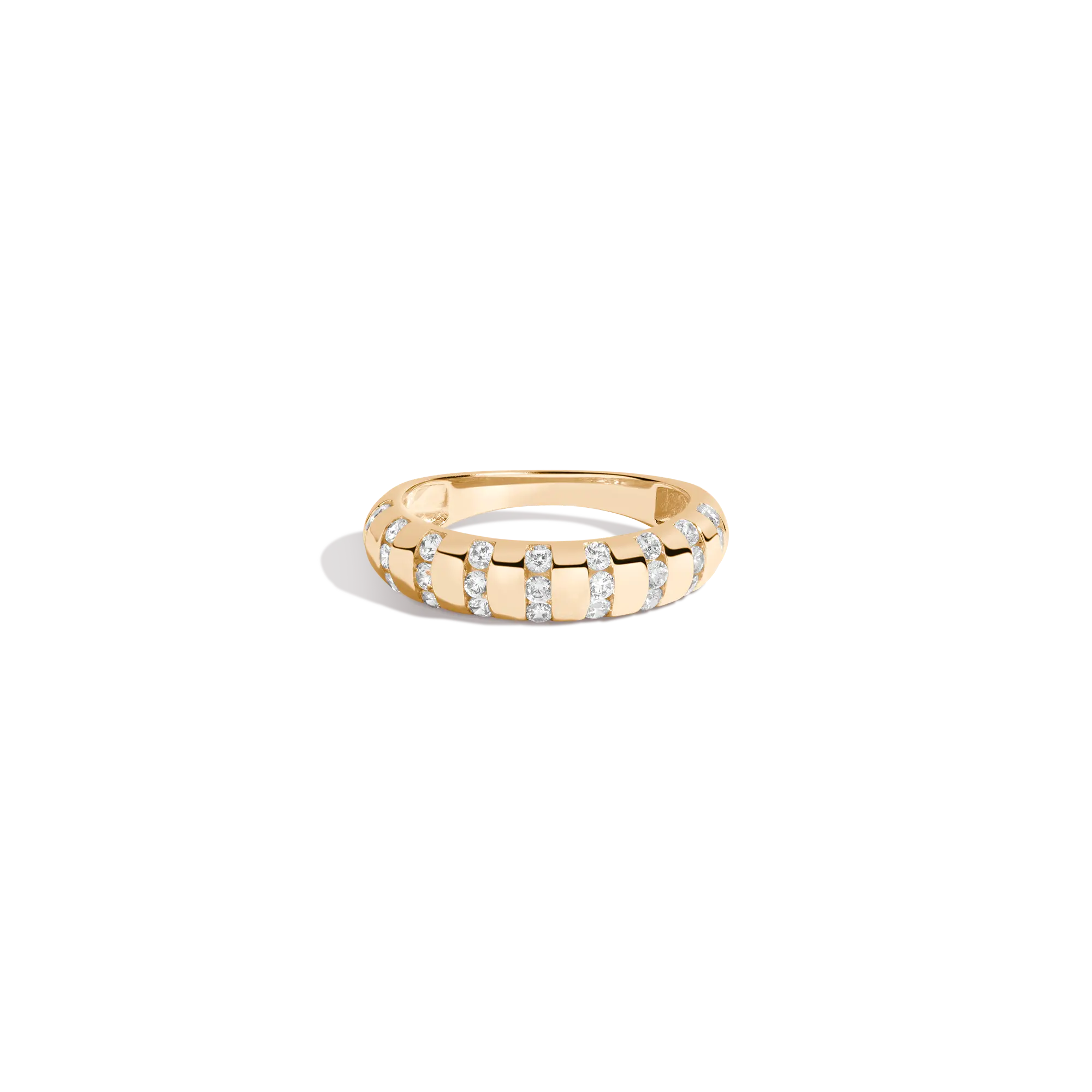 Lab Grown White Sapphire Striped Matrix Ring