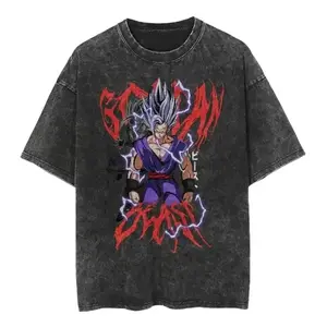 "Gohan Beast" Vintage Washed Shirt Menswear Top Breathable Classic Personalized Oversized T-Shirt