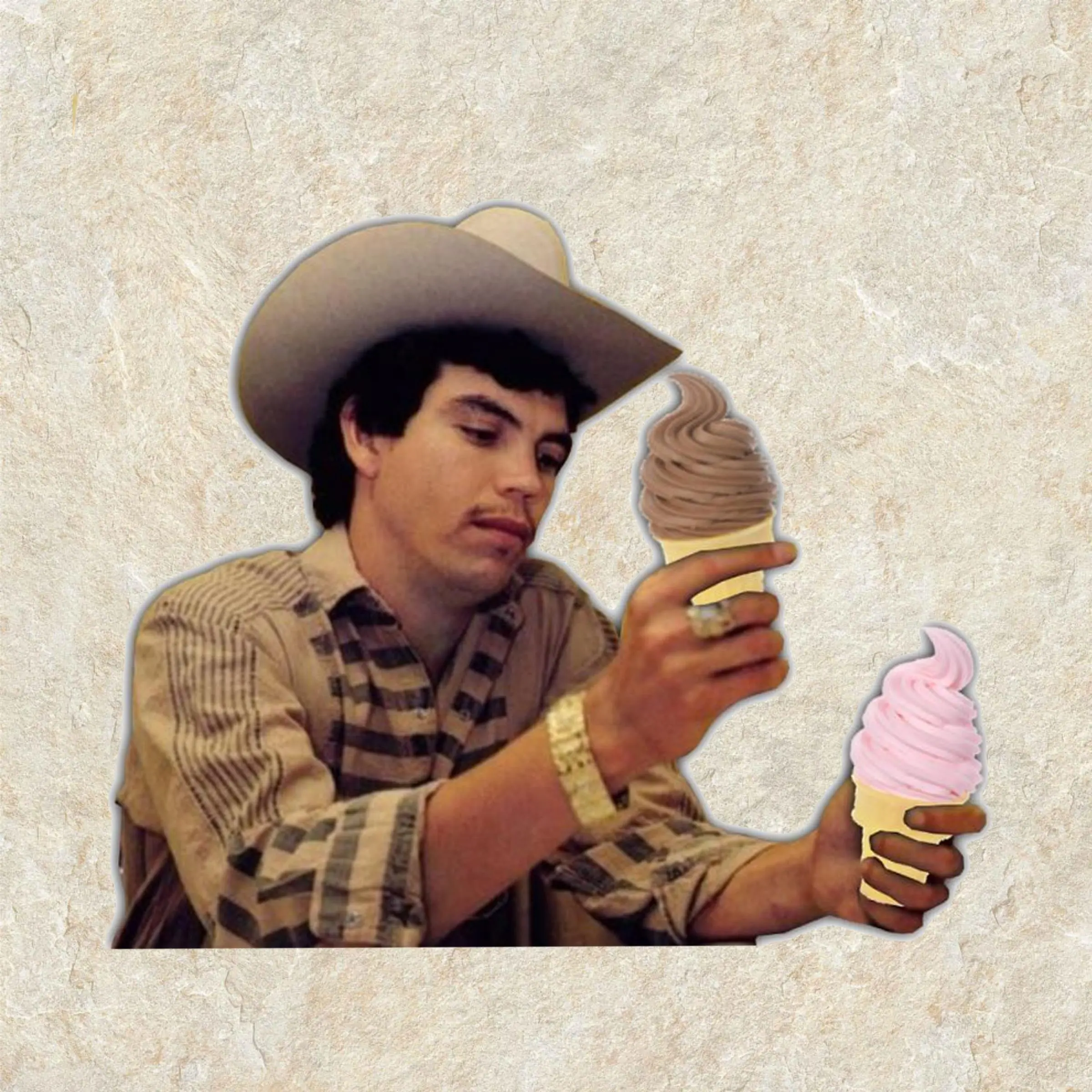 Chalino Sánchez Cowboy With Ice Cream Sticker – Iconic Mexican Music Legend - Vinyl Decal