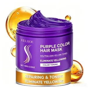 Deep Conditioning Purple Hair Mask for Blonde Hair – Keratin Repair, Purple Blonde Toner, 3-in-1 Hydration & Argan Oil – Smooth Frizz, Repair Damage, Tone Blonde, Deeply Hydrate – 3.53 oz