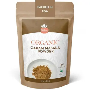 SPICY ORGANIC Garam Masala Powder 16 oz. - Traditional Indian Spice Mix for Curry, Chicken Seasoning, Marinades, Rice, Soups, Stews, Tofu, and Paneer - USDA Certified Organic, Non-GMO, Kosher Natural Flavor