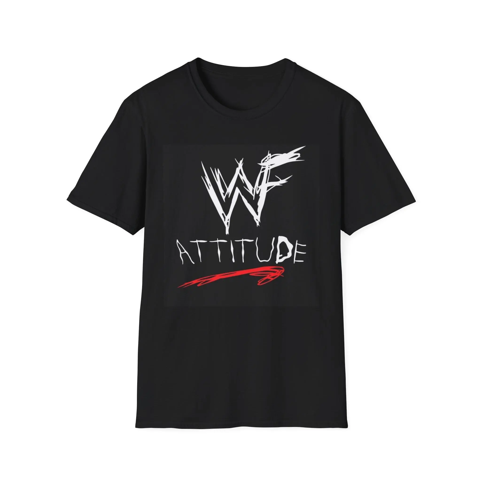 Men's Short-Sleeve W W F Attitude Era T-Shirt - 90s Retro Wrestling Tee, Vintage Stone Cold Steve Austin/The Rock/DX Design, Love-Worthy Classic Wrestling Fan Gift