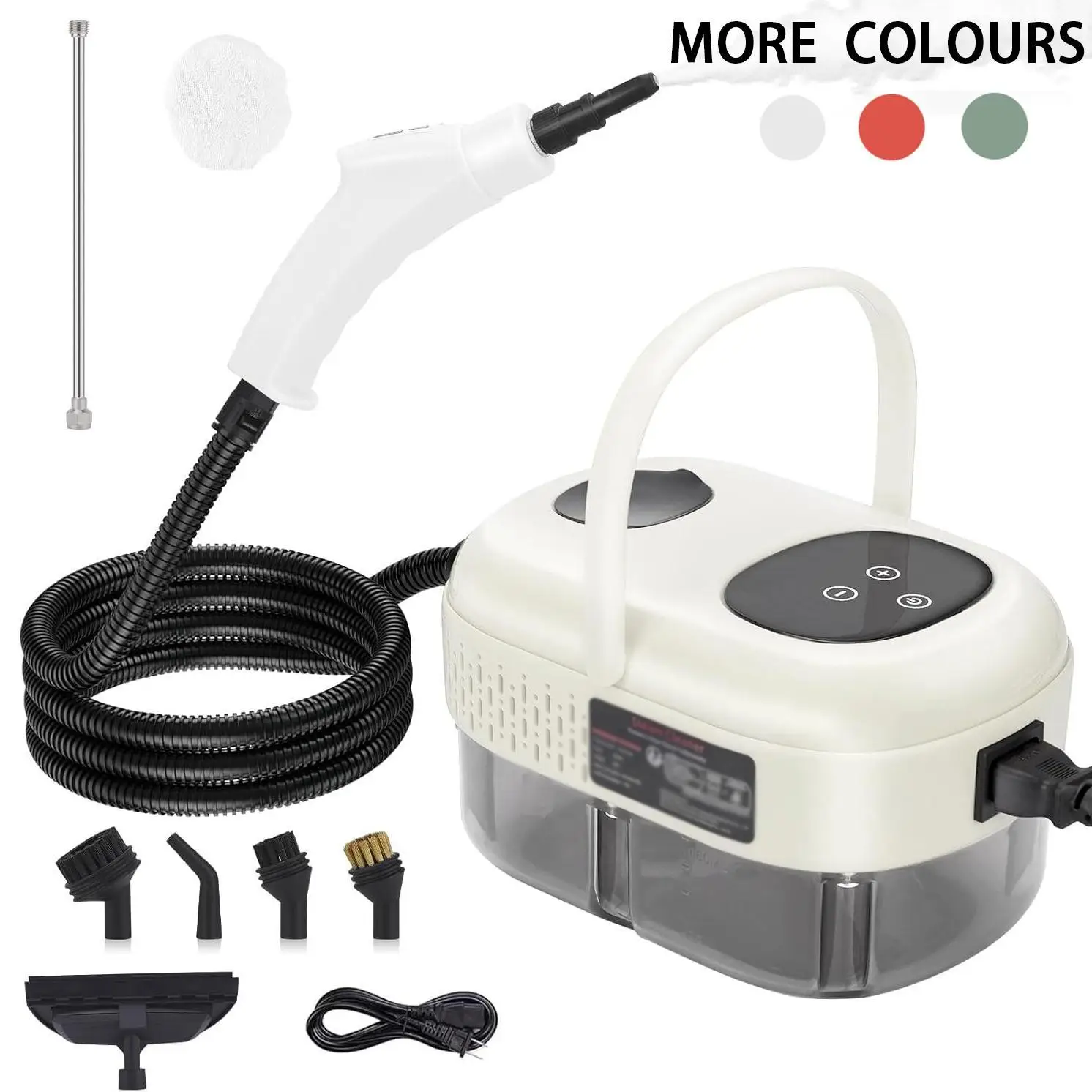 Portable Handheld Steam Cleaner, Adjustable High Temperature Pressurized Multifunction Floor Steamer with Replacement Parts Brush Head, Cleaning Suppl