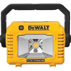 DeWALT Cordless Work Lights, Voltage: 12, 20, Run Time: Up to 8-1/2 Hrs with 12V & up to 19 Hrs with 20V, Lumens: 2000, Color: Yellow DCL077B