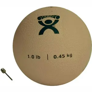 Soft Medicine Ball 5" Diameter 1lb Tan Exercise Ball for Physical Therapy and Fitness Exercises, Easy Grip Rubber Weighted Ball for Workouts