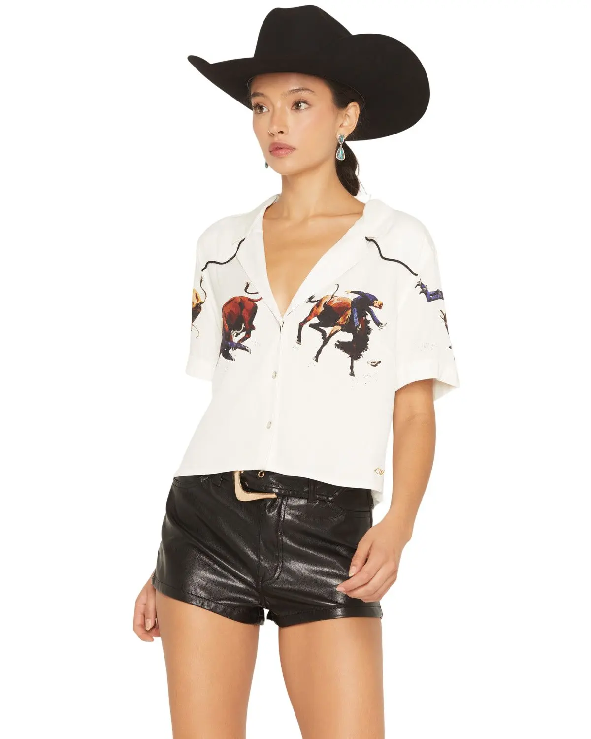 Wrangler Women's X Lainey Wilson Women'S Cowboy Short Sleeve Snap Camp - 112380469