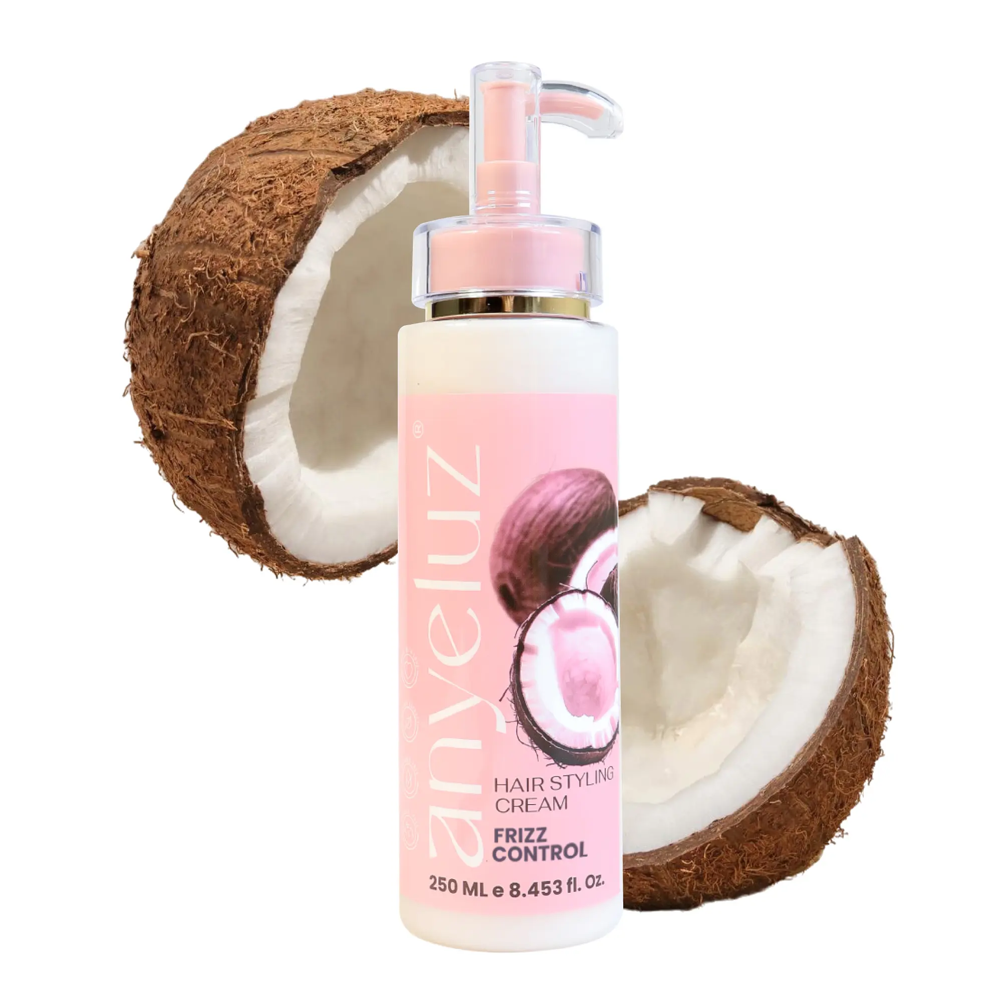 ANYELUZ Coconut and Argan Oil Leave-In Conditioner and Detangler for Curly, Wavy and Textured Hair, Haircare, Curly Locks, Shiny Hair, Natural Curls