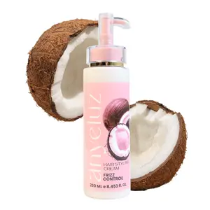 ANYELUZ Daily Leave-In Conditioner Cream, Coconut & Argan Oil Formula, Frizz Control Moisturizer, Strengthening Detangler, Hydrating Hair Treatment for Curly, Dry, or Color-Treated Hair