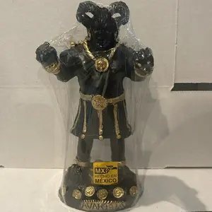 8 Inch Black with Gold Mamón Statue - Hecho en Mexico - Decorative Figurine with Gold Accents