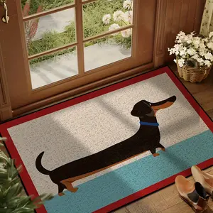 Funny Dachshund Doormat - A Cute Summer Rug with Non-Slip & Washable Design. Perfect for your Entryway & Home Decor distressed vintage Reflective Spider Web Door Mat Ghost Pumpkin house livingroom bedroom nursery home decor plush modern floor rug