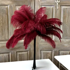 Five Extra-large Artificial Ostrich Feathers, Made from High-quality, Dense Synthetic Feathers. Suitable for Home Decoration, Holiday Party Decorations, Wedding and Event Venue Decorations, and Handmade DIY Craft Projects