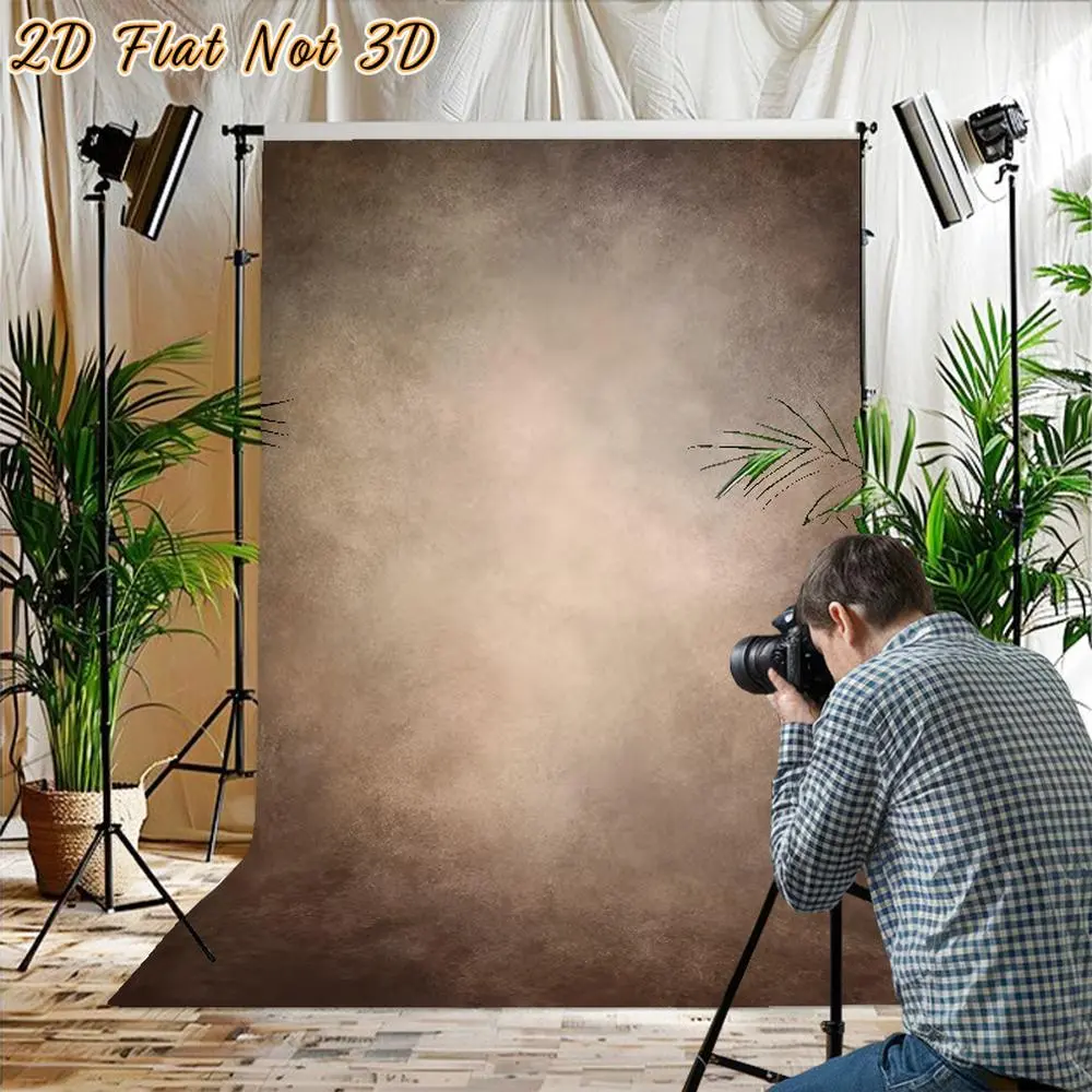 Polyester Reusable Retro Gradient Brown 2D Flat Photography Backdrop - 1PC Home & Festive Party Supplies, Birthday Decoration Banner for Children, Studio Photo & Live Streaming Use,summerwins