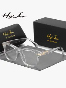 HYJEX 1 Piece Unisex Exceptional Quality Anti Blue Light Full Frame Plano Glasses Modern Interpretation Square Frame Plano Glasses