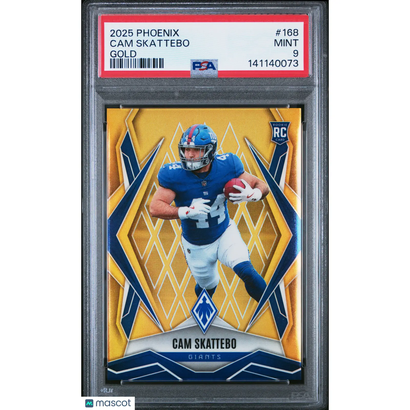 2025 Panini Phoenix Cam Skattebo Gold Rookie #168 PSA 9 MINT New York Giants