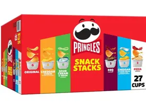 Pringles Potato Crisps Chips, Snack Stacks, Lunch Snacks, Office and Kids Snacks, Variety Pack (27 Cups)