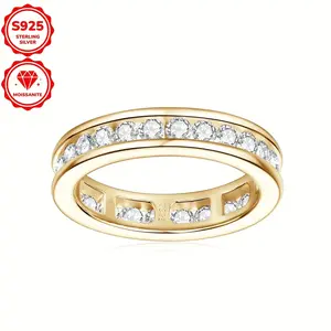 Silver Weight: 4.12g Ring Size: US 4 - US 10 (Size 10 included) Moissanite Quantity: 22 - 27 Pieces Total Moissanite Weight Range: 1.32g - 1.62g (Note: Carat/ct is the standard unit for gem weight; 1 carat ≈ 0.2g, so this range is approximately 6.6ct - 8.