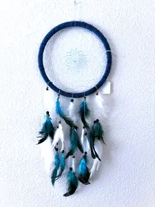 Whispers in the Thread Collection - Lunar Tide - Yarn Wrapped - Handmade Dreamcatcher Hanging