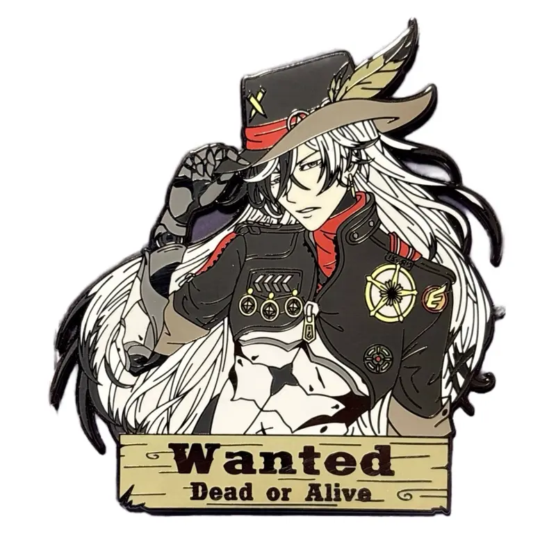 Boothill 3” XL Wanted Dead or Alive Design with Black Hat - Honkai Star Rail Cowboy Anime Videogame Character Enamel Pen/Pin