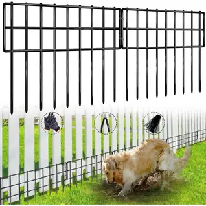 42.5ft (L) x 13in (H) Garden Fence  Barrier, 30 Panels No Dig Fence for Dogs, 1.35in Gap Rustproof Metal Decorative Garden Fencing, Anti Digging Barrier Ground  Border for Outdoor, Yard
