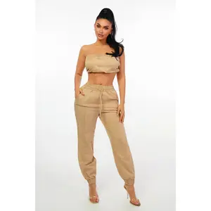ELAMEF Jumpsuit 2 pc set - TAN