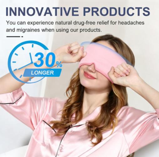 Migraine Headache Relief Cap, Gel lce Head Wrap For Tension And Stress Relief.Suitable For Home Breaks, Before Sleep, Office