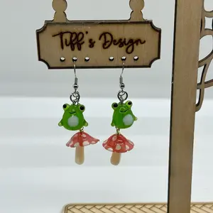 Mushroom Frog Earrings for Women - Fashionable Accessory