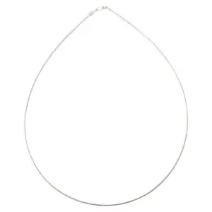 Sterling Silver Round Omega 1.25mm Necklace Chain Italian Italy