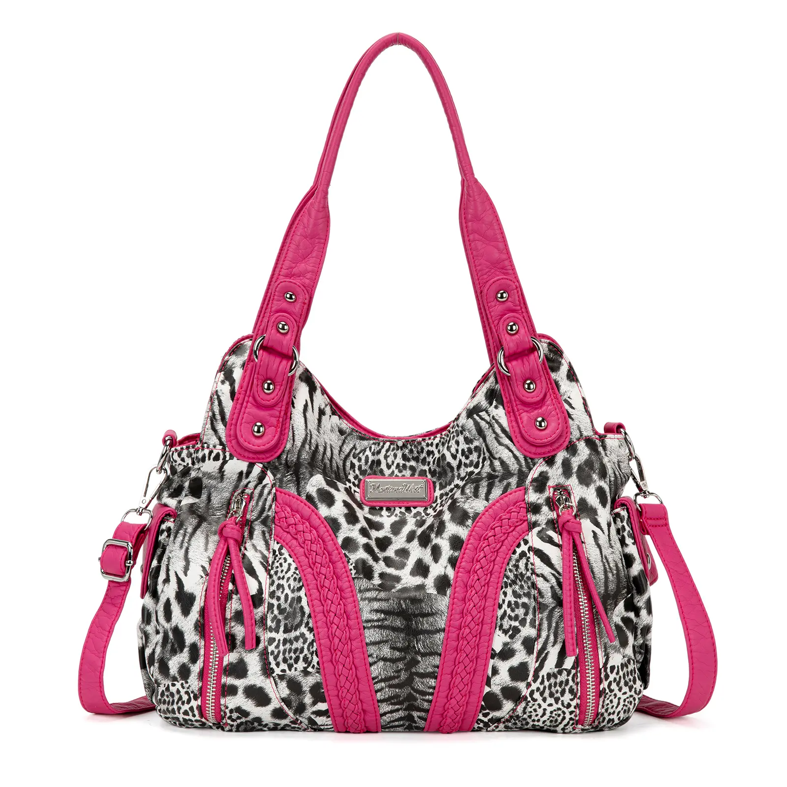 Montana West  Leopard Hobo Shoulder Bag Soft Handbag with Crossbody Strap