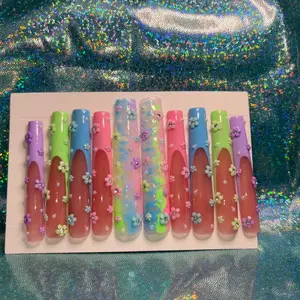Spring Flowers Set press ons French Gel