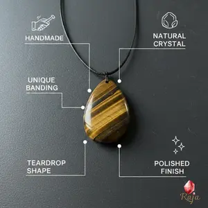 Natural Tiger's Eye Crystal Pendant Handmade Crystal Necklace Adjustable Size Crystal Jewellery Collection Trending Fashion Jewellery