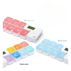 Stylish 7-Day Pill Box with 4 Loud Reminder Alarms – Perfect for Kids & Adults to Stay On Schedule with Medication.14 Large Compartments for Easy Organization!