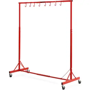 Newly Upgraded Adjustable Painting Rack With 8 Hooks Paint Hanger Stand For Auto Body, Spray Booth, And Workshop Use, Heavy Duty Steel Construction, Portable Paint Stand, Ideal For Garage And Bodyshop