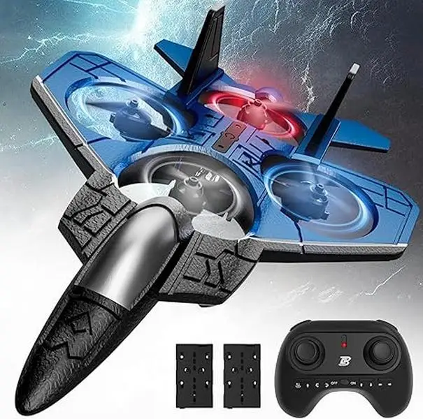 BEZGAR RC Stunt Fighter Jet Toy for Kids with 360° Flips & LED Lights | Easy to Fly Kids Drone,auto hover control aircraft,control plane fighter jet,r