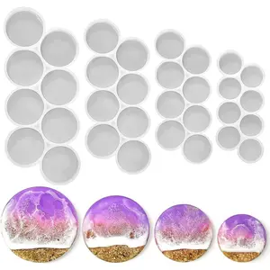 32-Cavity Resin Circle Molds 2'', 1.75'', 1.5'', 1.25'' Magnet Mold, Round Keychain Silicone Mold for Resin (No Hole) - Home Improvement.