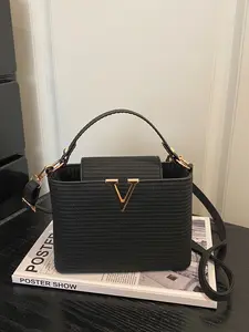 1 Piece Casual Versatile Woven Bucket Bag, Unique Fashion Commute Handbag, Crossbody Shoulder Bag for All Seasons