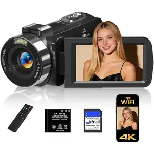 Camcorder,FHD 4K 56MP Video Camera,WiFi Vlogging Cameras for YouTube with IR Night Vision,18X Digital Zoom 3.0'' Screen Digital Camera with 64GB Card,Remote Control,Webcam and