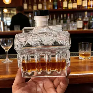 Mechanical Engine-Shaped Wine Decanter, High Borosilicate Glass, Unique Design, Perfect for Art Display, Home Decoration, Dining Utensils