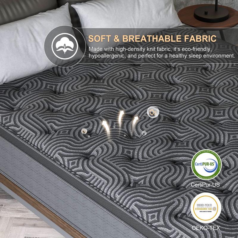 9 Inch Gel Memory Foam Mattress Twin Full Queen King Bed Hybrid Spring Mattress  In A Box ，Medium Firm for Motion Isolation, Edge Support Ergonomic pocket spring