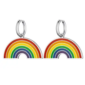 PROSTEEL Lgbt Rainbow Earrings Stainless Steel Pride Month Accessories Earring Jewelry Unisex For Men Women with Gift Box