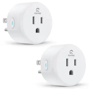 Smart WiFi Plug Outlet Compatible with Alexa Google Home Remote Control Smart Socket with Timer Schedule Function 2.4GHz WiFi for Home Automation Lights Appliances Energy Saving
