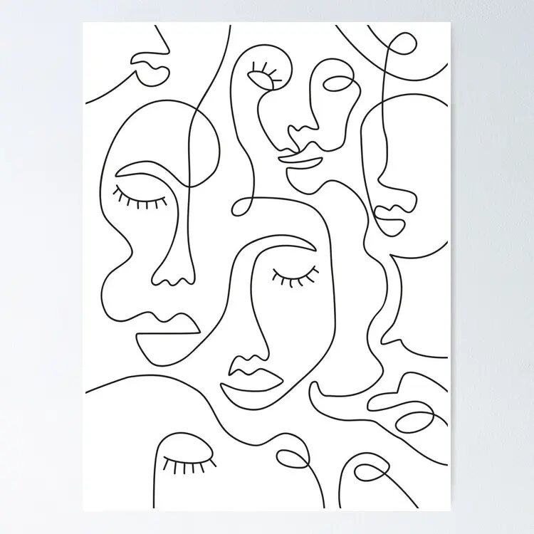 Abstract Faces Poster Aesthetic Canvas Poster