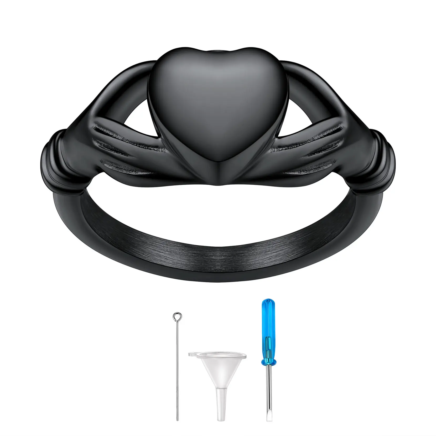 Claddagh Heart Ring-Black