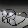 Men's Square Full Frame Fashion Glasses, Trendy Casual Eyeglasses, Casual Stylish Large Size Non-Prescription Lenses, Durable PC Frames, Ideal for Work, Commute & Everyday Wear