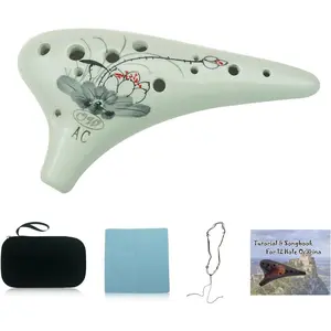 "Lotus" 12 Hole Ocarina, Alto C Ocarina,hand Painting Lotus