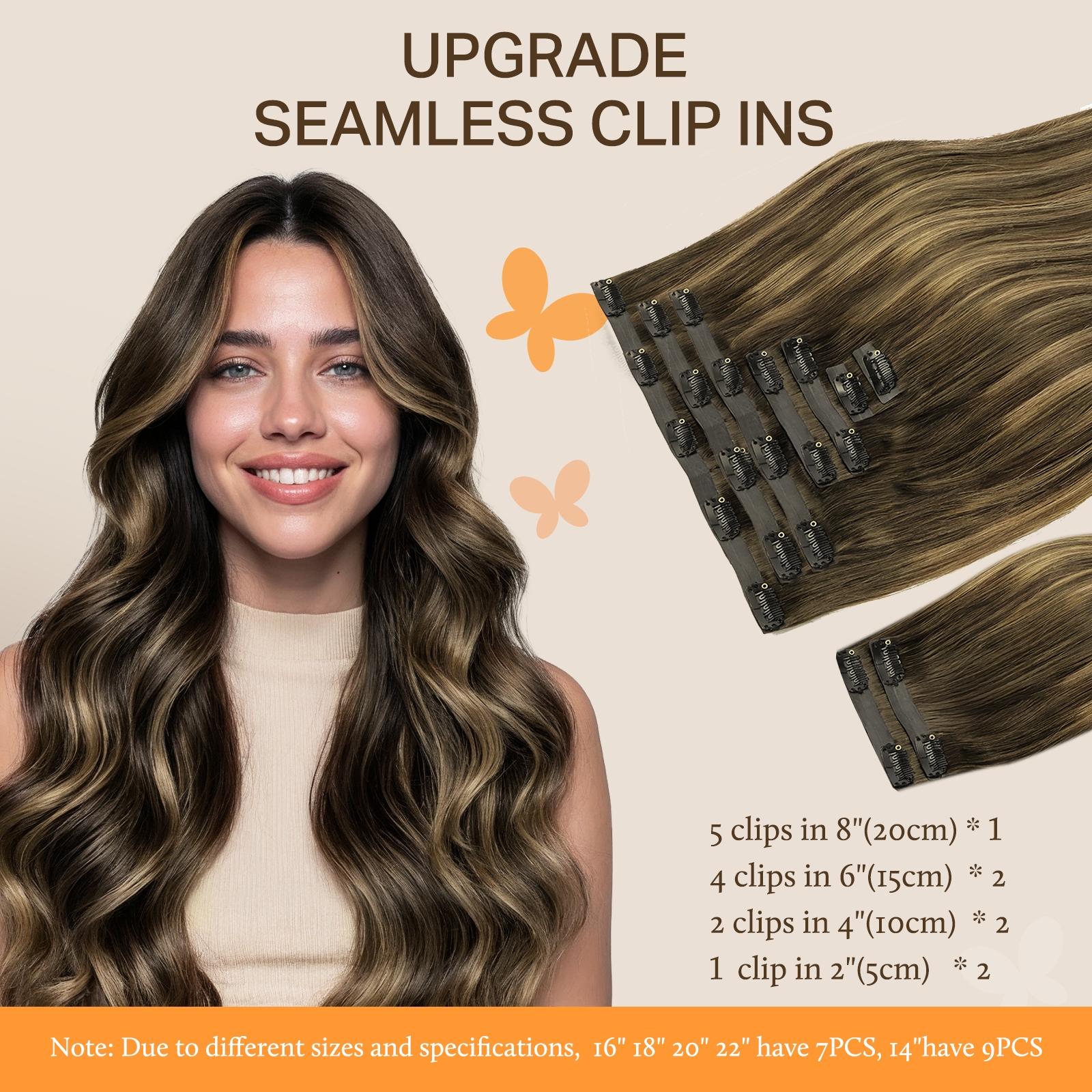 Doores Seamless Clip In Hair Extensions Remy Human Hair Extensions 7 Pcs Beginner Friendly Natural Straight