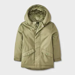 Toddler Boys' Cozy Lined Playground Parka Jacket - Cat & Jack Olive Green 18M