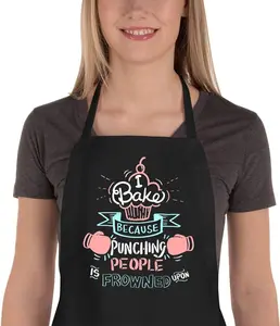 Funny Baking Aprons for Women Men, Cute Baking Gifts for Bakers, Kitchen Cooking Aprons with 2 Pockets, Birthday Mothers Day Apron Gift for Mom Wife Sister Daughter Grandma