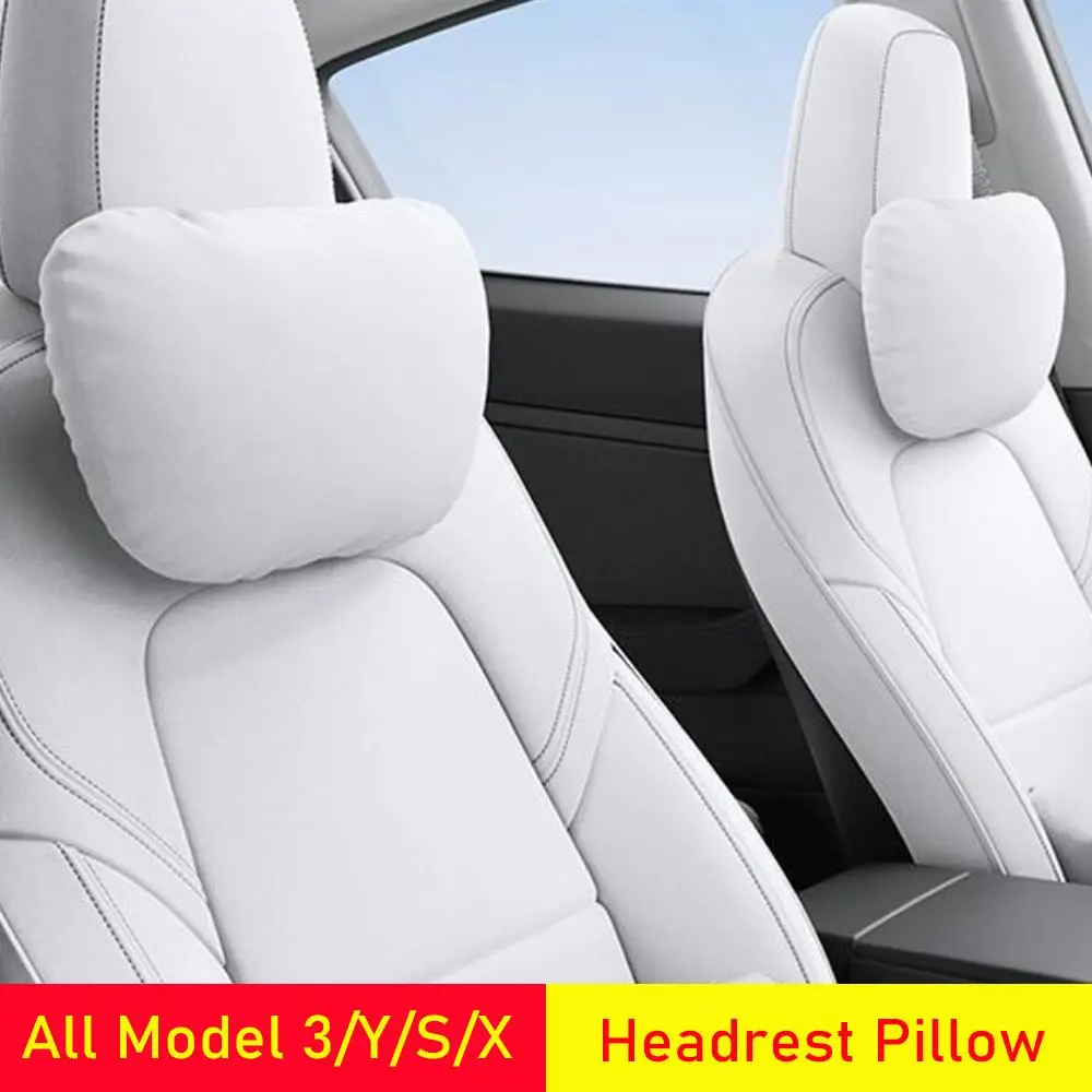 Car Decorartion USVOTOV Uniquely Designed Headrest Pillow for Tesla Model 3 Y S X Neck Pillow Soft Car Neck Support Cushion Interior Accessories